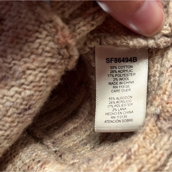 Leo & Nicole Zaryn Cotton Blend Cowl Neck Poncho Pullover Sweater Size 2X - Picture 5 of 5